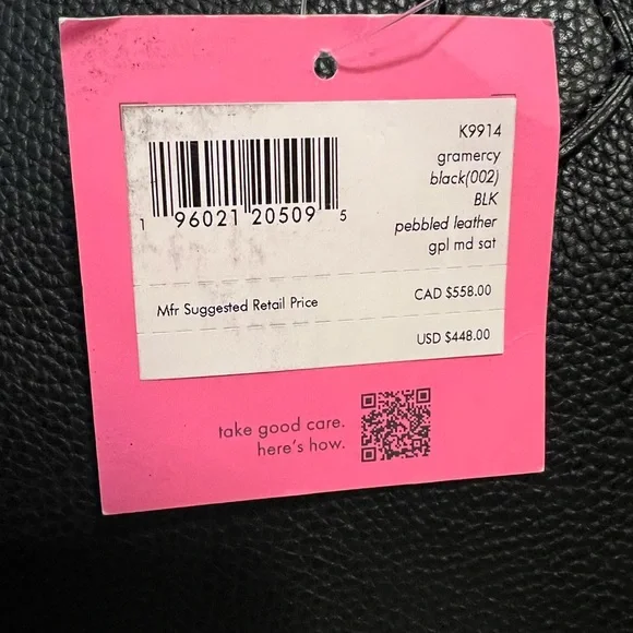 Kate Spade NWT Gramercy Black Peppled Leather Satchel Crossbody Bag - Picture 13 of 13